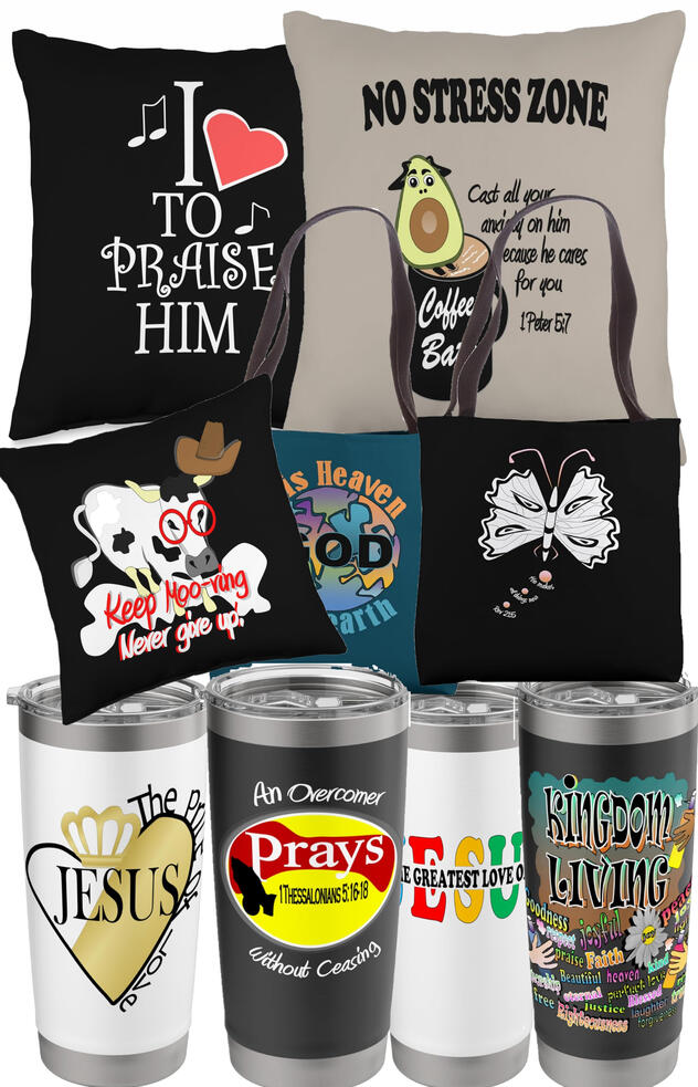 Shop our collection of Christian-inspired accessories, including tote bags, throw pillows, tumblers, mugs, and phone cases. Each item is thoughtfully designed with meaningful Scripture, uplifting Bible verses, and inspirational faith-filled messages.
