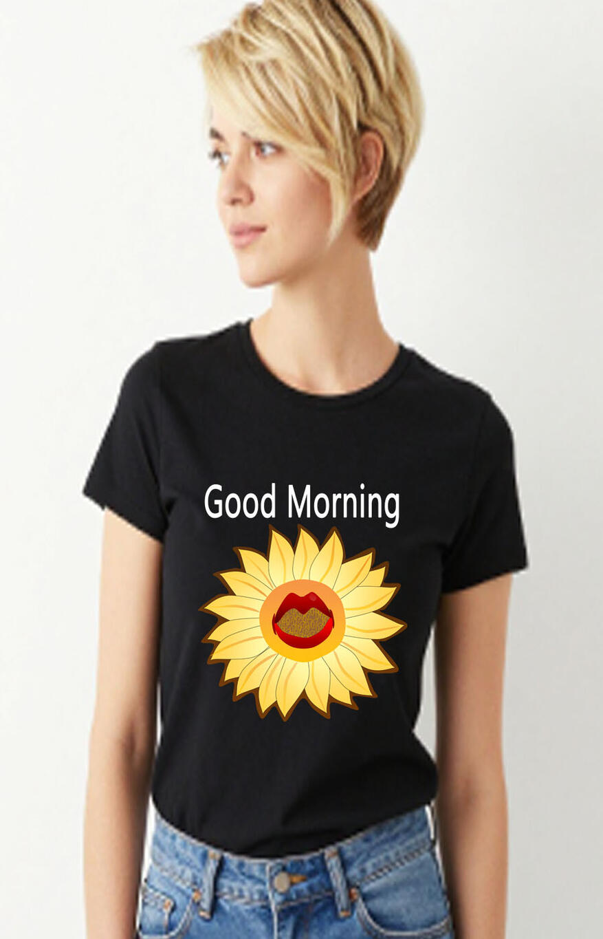 Start the day with a little sunshine and a whole lot of joy! This fun and uplifting Christian-inspired T-shirt features “Good Morning” in bright white lettering, paired with a beautiful sunflower accented with playful red smiling lips.