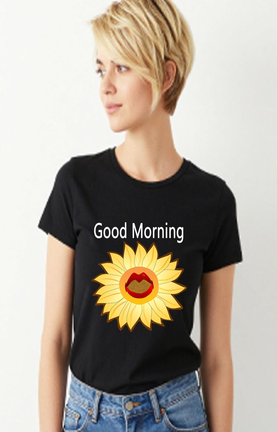 Start the day with a little sunshine and a whole lot of joy! This fun and uplifting Christian-inspired T-shirt features “Good Morning” in bright white lettering, paired with a beautiful sunflower accented with playful red smiling lips.