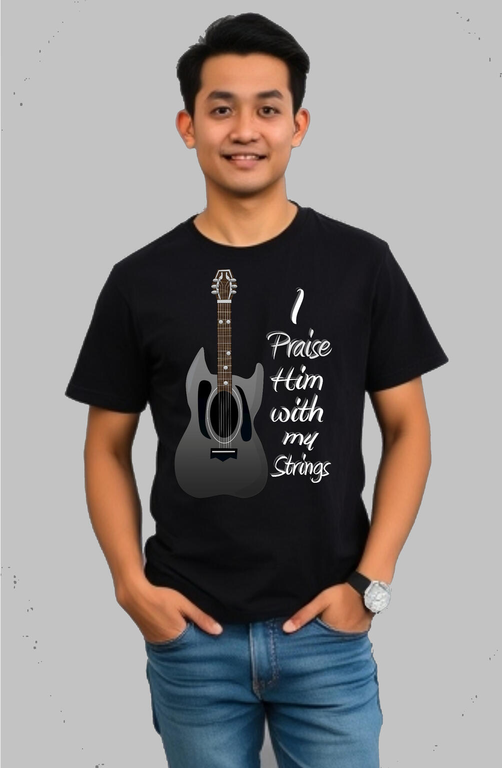 Praise Him With My Strings Christian T-shirt