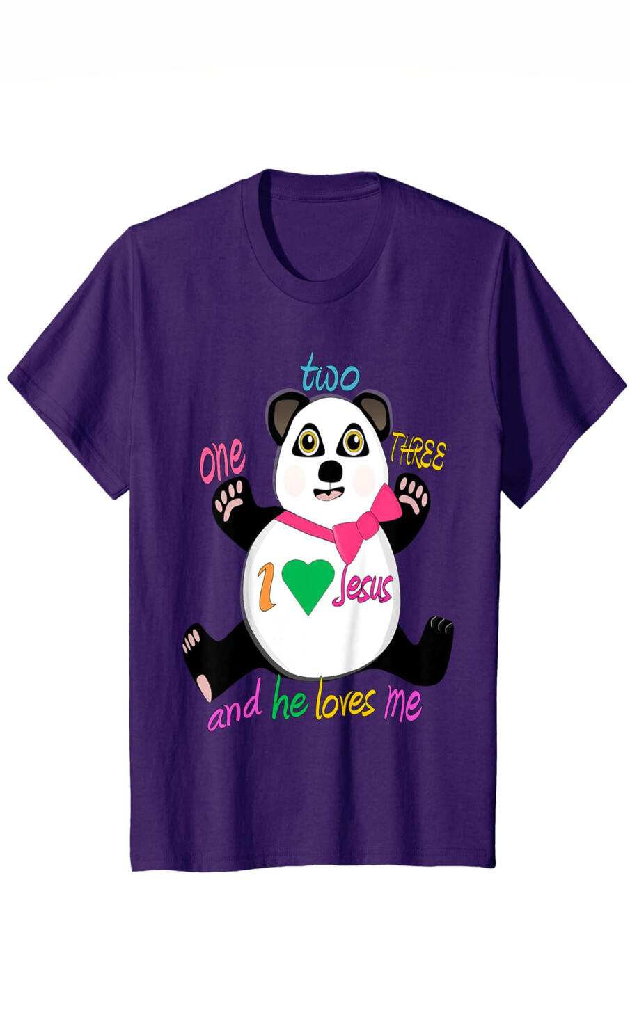 Panda Bear, I love Jesus and He loves Me Christian T-shirt