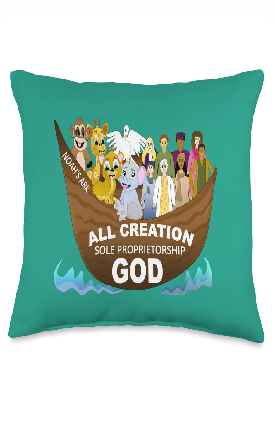 Noah's Ark Christian Pillow