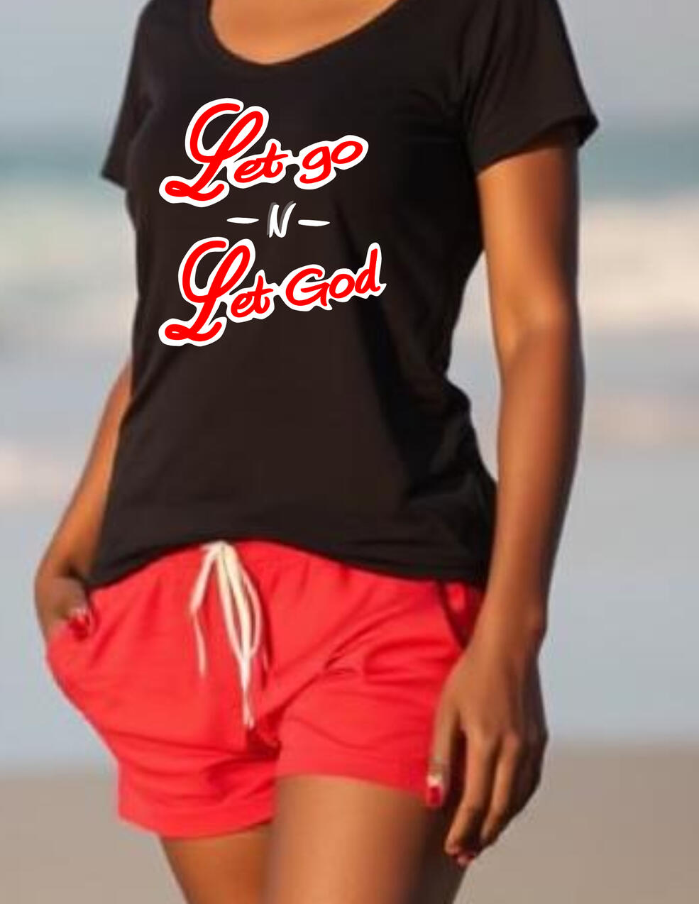 Let Go N Let God Christian T-shirt for women.