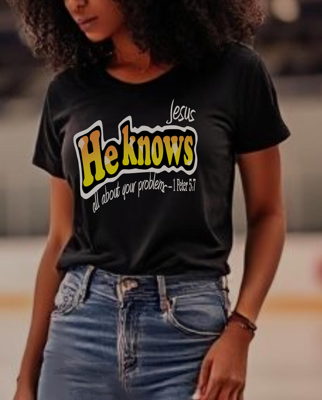 Jesus He Knows All About Your Problems Christian Tee